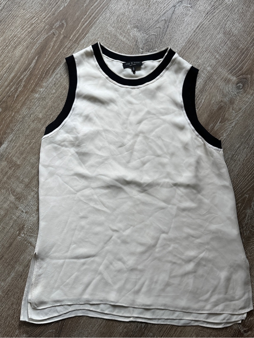 rag & bone White Tank with Black Contrast Trim